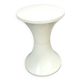 Tabouret en plastique blanc table à plantes vintage
