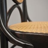 Chairs in curved beech and vienna straw, 1980s, set of 4