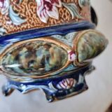 Antique ceramic macetero Barbotines Onnaing Siglo XIX Art Nouveau