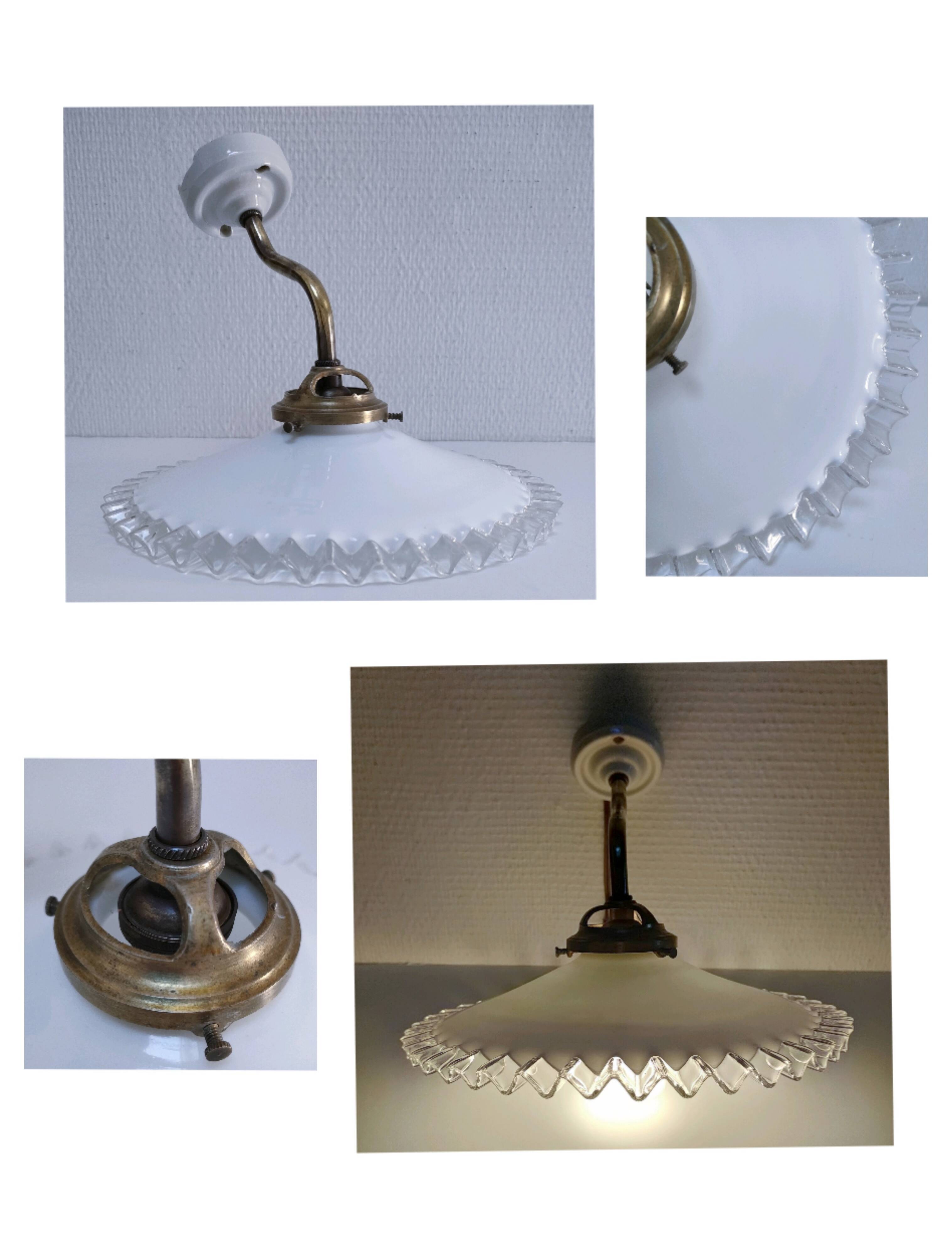 opaline bronze brass porcelain wall light early 20th century