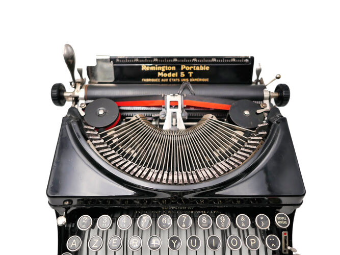 Machine à écrire Remington model 5T noire usa révisée ruban neuf