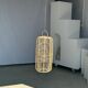 Large lantern-shaped rattan pendant lamp H50 D24