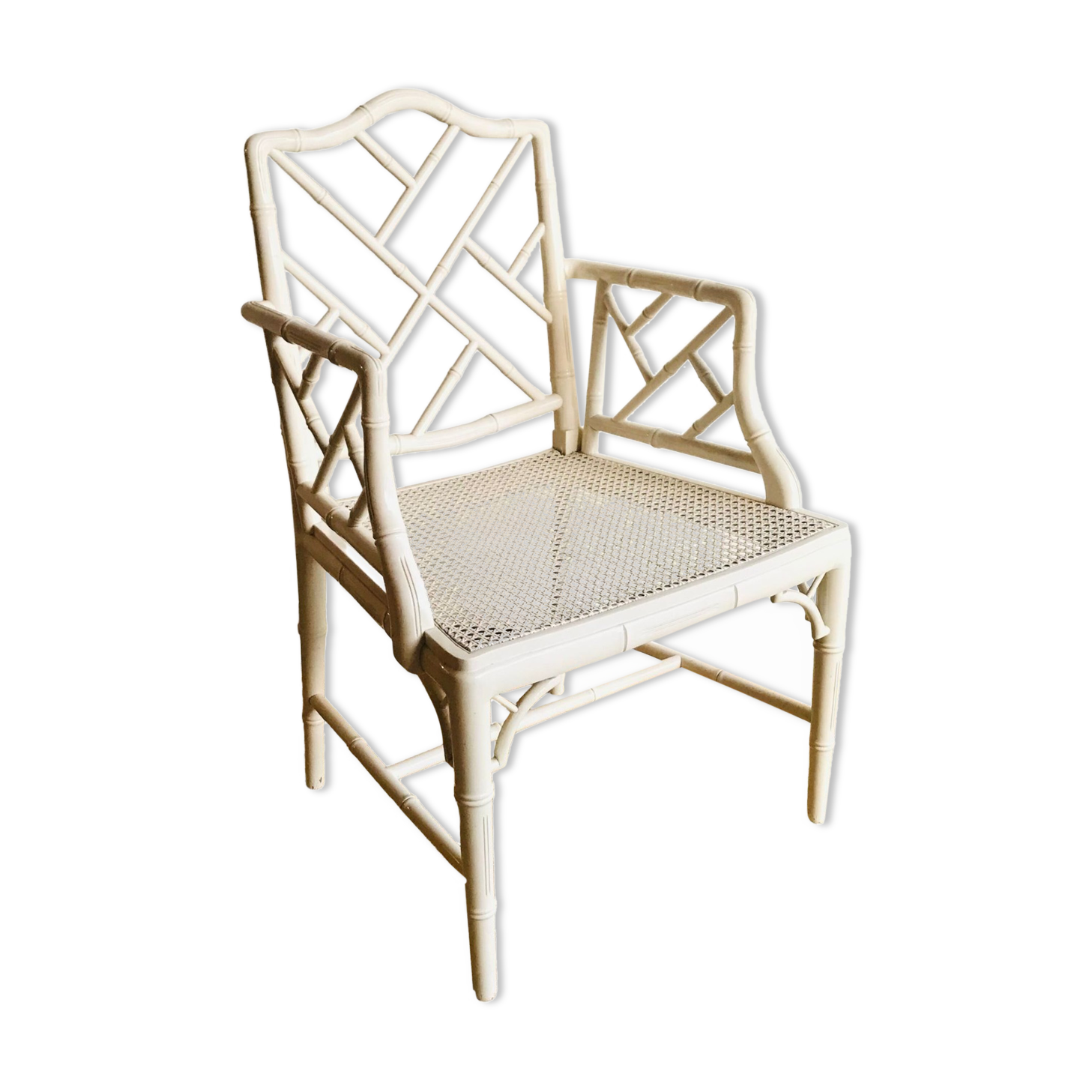 Armrest chair faux bamboo