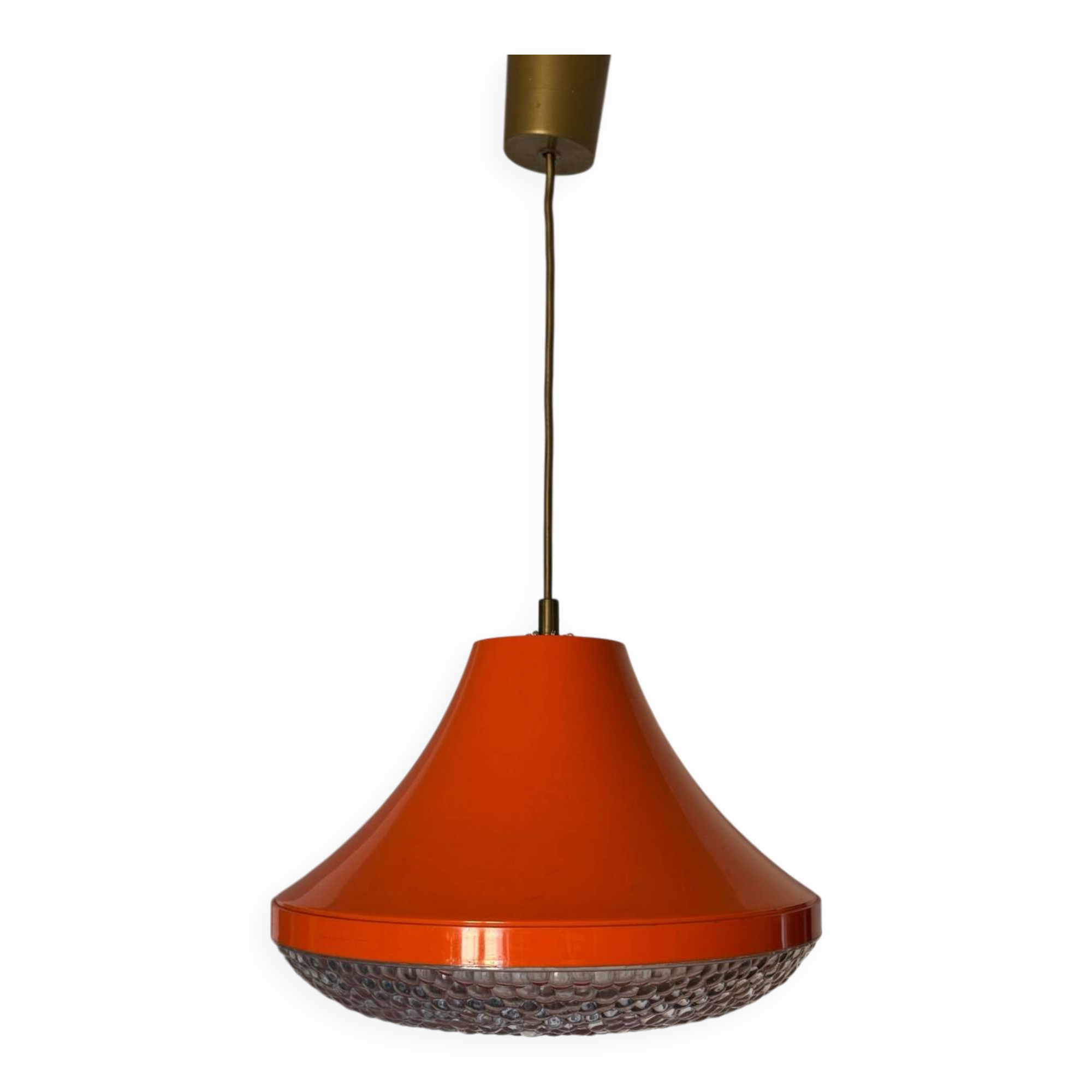 Space Age orange designer chandelier from the 70s