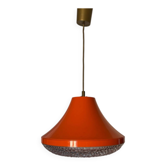 Space Age orange designer chandelier from the 70s