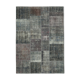 Handmade anatolian overdyed 173 cm x 240 cm grey patchwork rug
