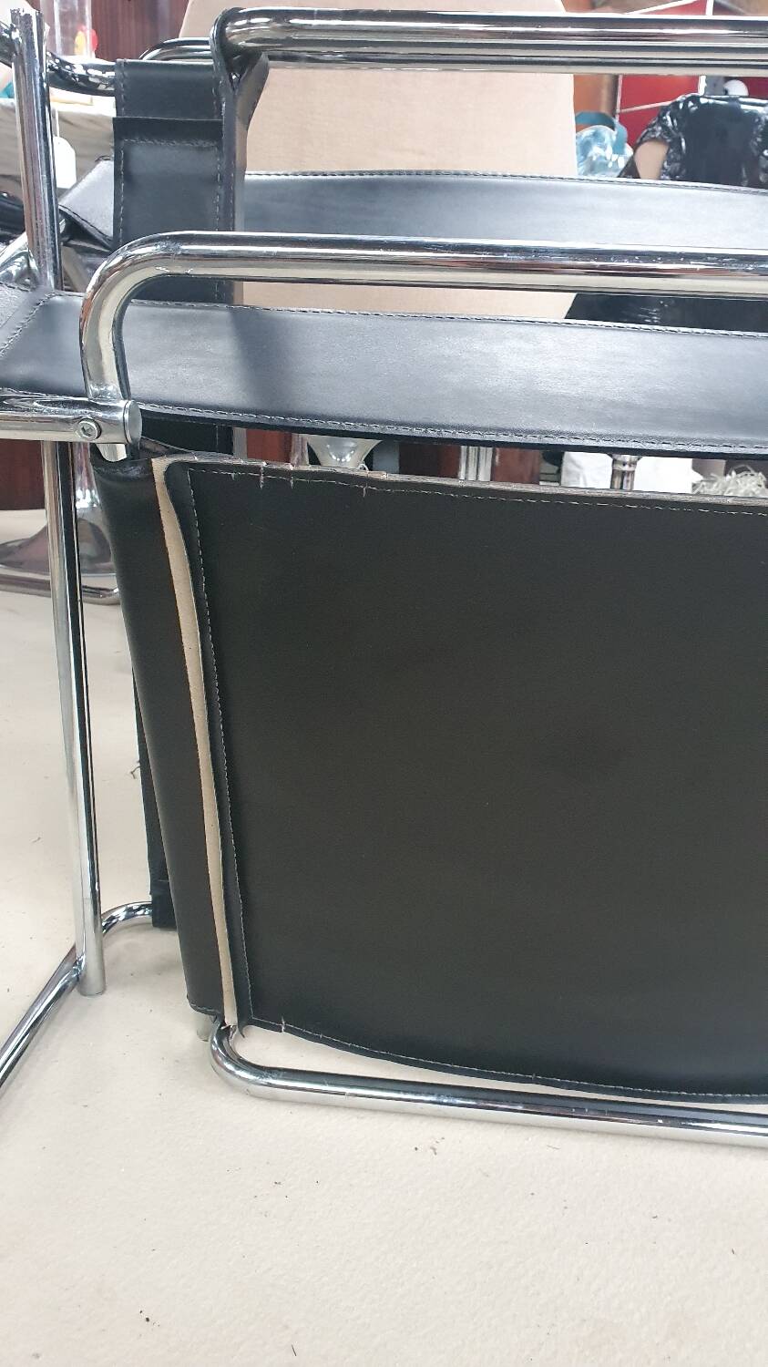 Wassily leather armchair by Marcel Breuer