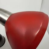 Vintage 1950s Red Metal Industrial Pendant Light