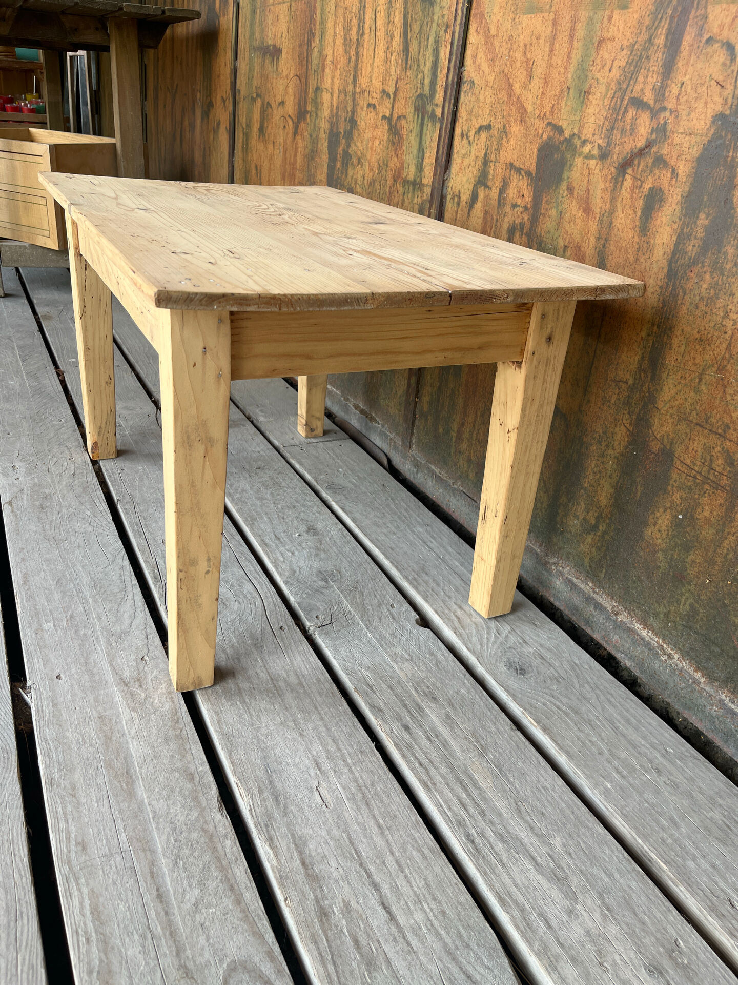 Raw wood coffee table