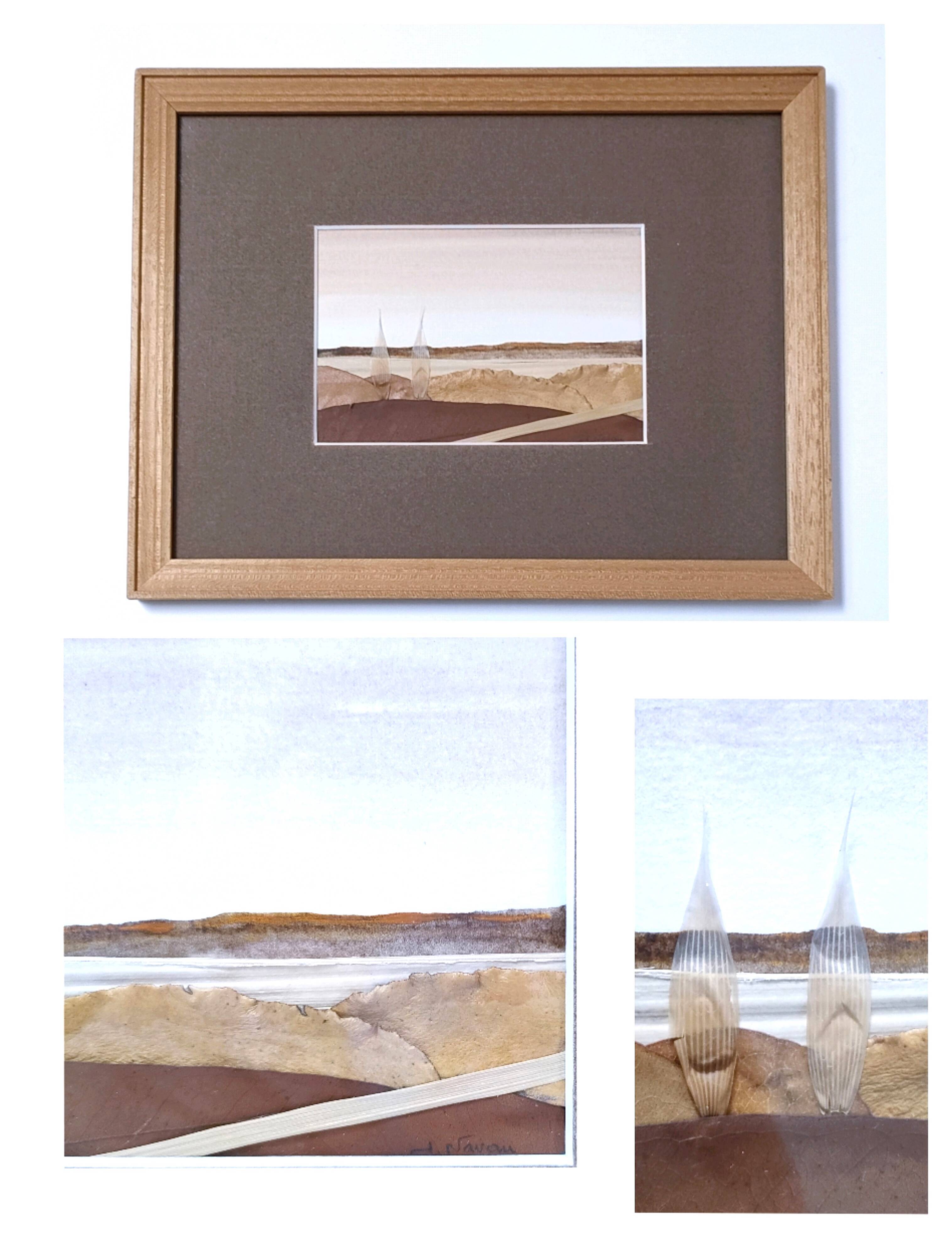 Signed watercolored plant collage