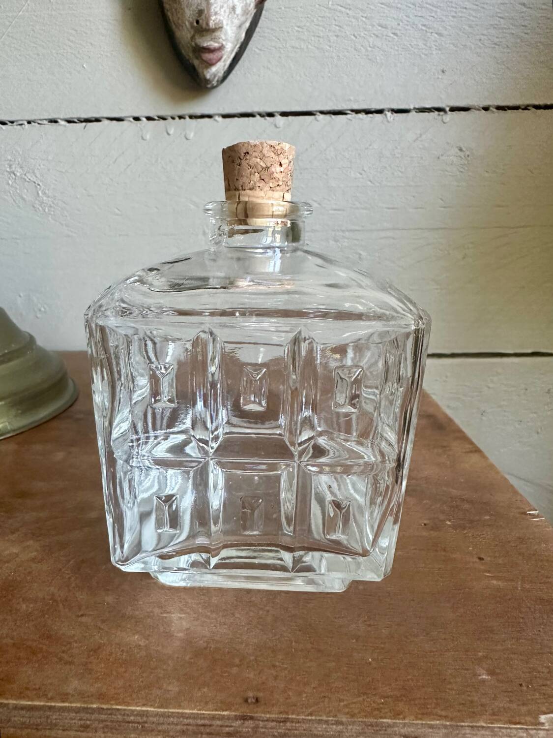 Old glass and cork bottle