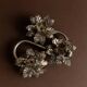 Vintage silver candle holder with 3 flowers - Mid-Century design Italy 1960s