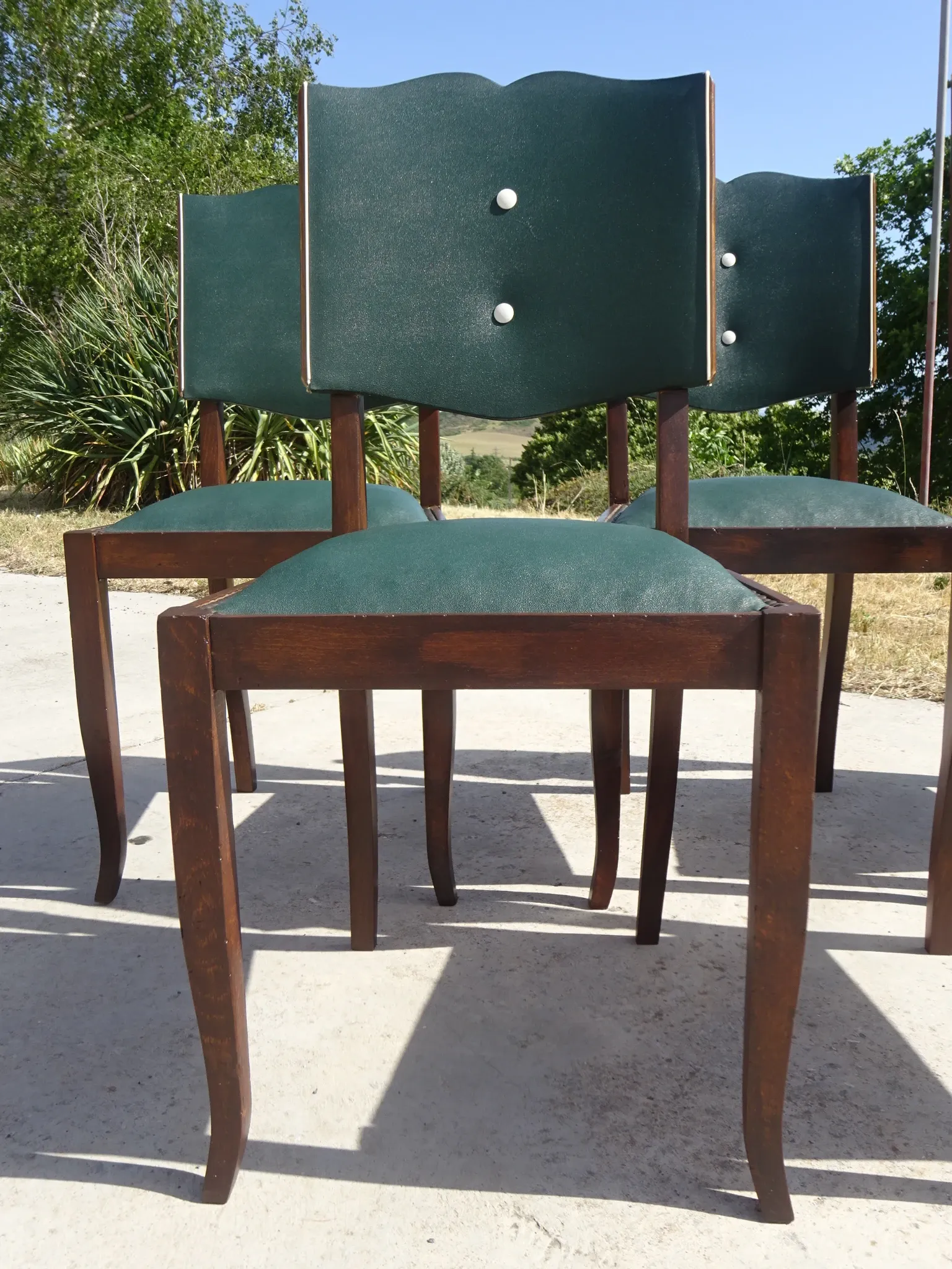 Chaises Art Déco restaurées, lot de 6