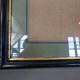 Frame Napoleon III lacquered wood black / gold 65,5x54,5 foliage 61x50 cm + SB glass