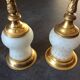 Pair of vintage candle holders in brass and glass paste