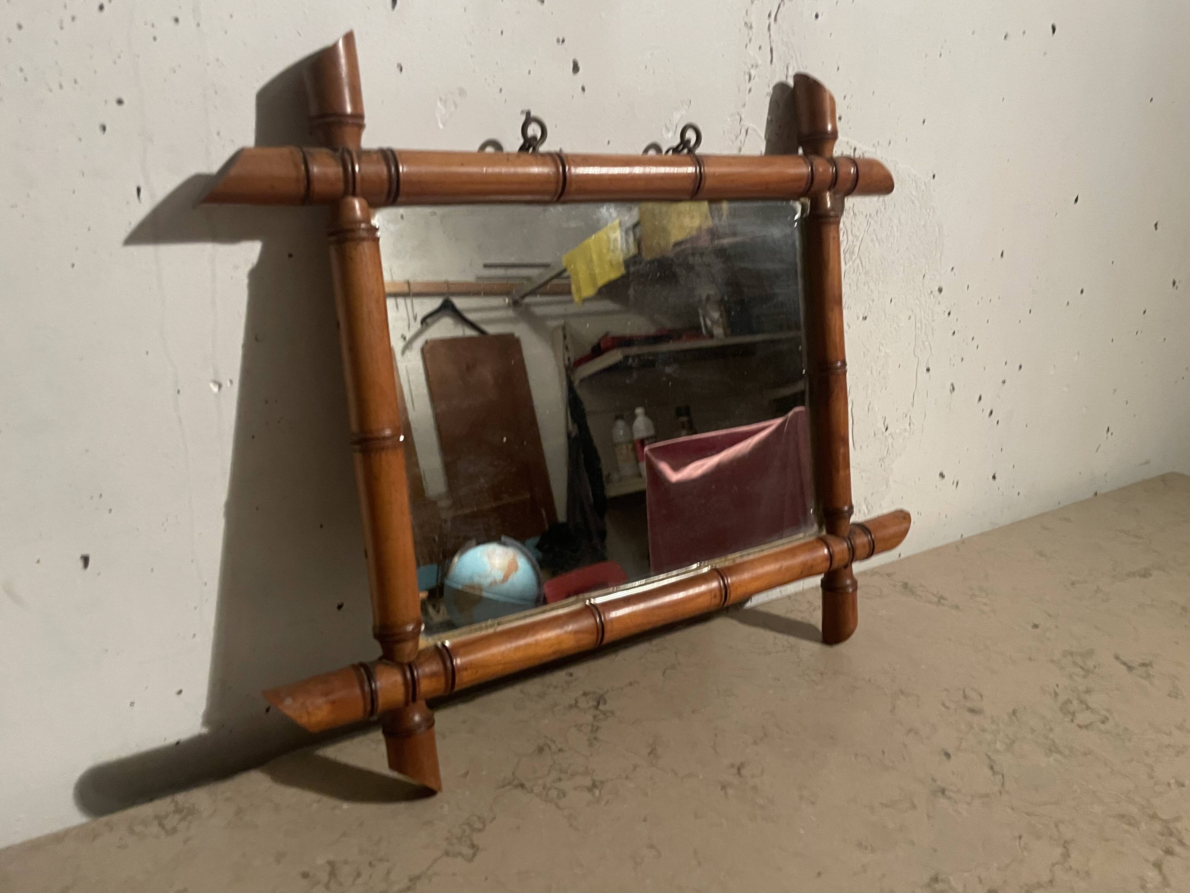 Faux bamboo mirror from the 1960s.