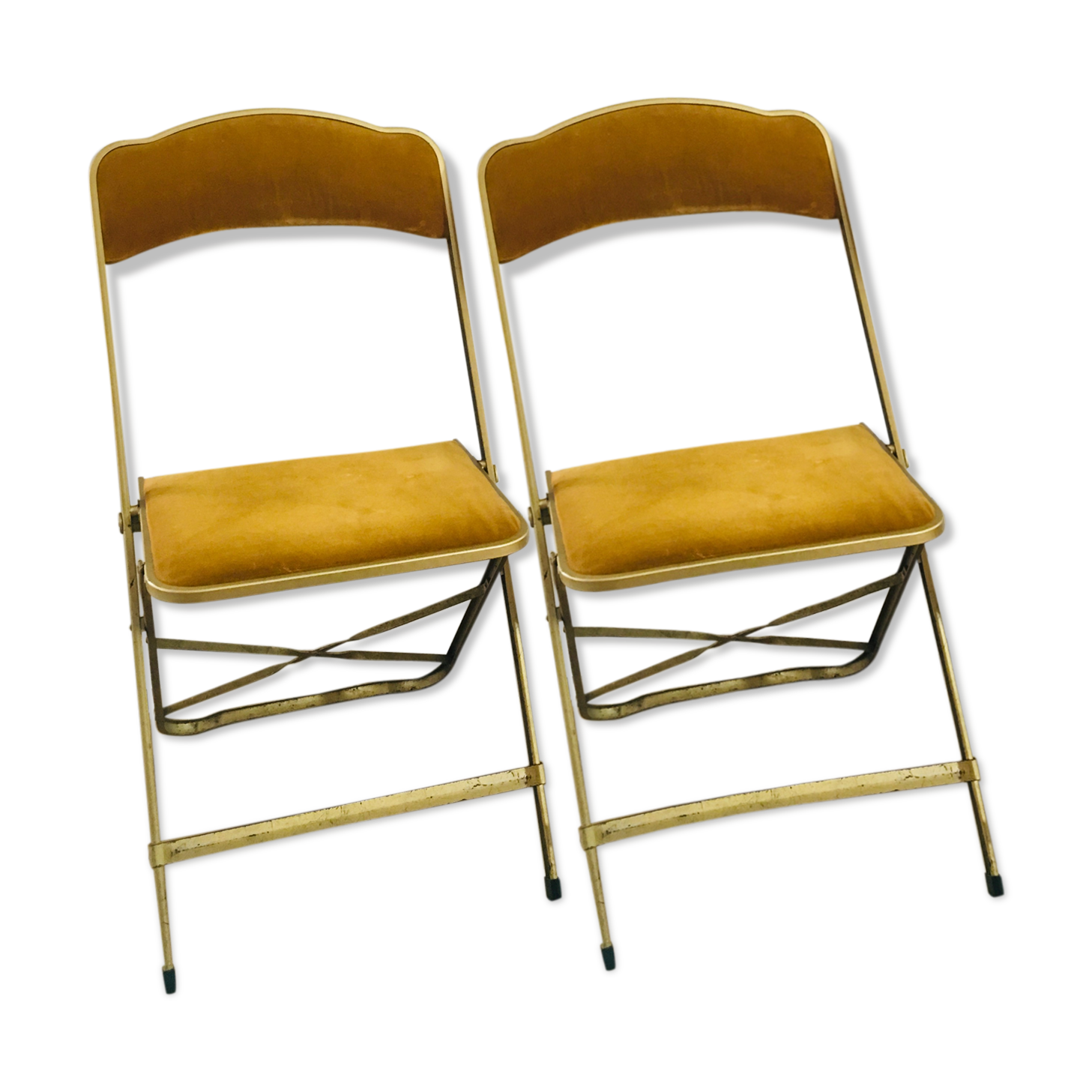 Lot de 2 chaises pliantes en velours