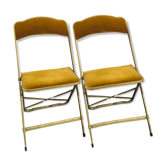 Lot de 2 chaises pliantes en velours