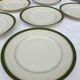 Set 6 porcelain plates Aux Lions de Faïence 1920 imperial green and gold
