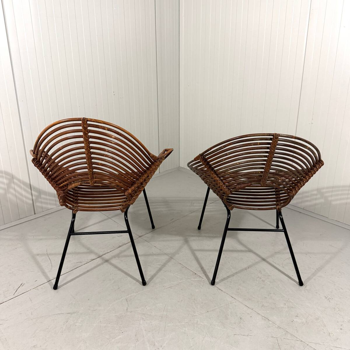 Rattan easy chairs by Rohé Noordwolde, Netherlands 1950-60’s