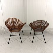 Rattan easy chairs by Rohé Noordwolde, Netherlands 1950-60’s