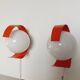 Paire d'appliques space age orange