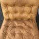 Leather and wood armchairs 70s
