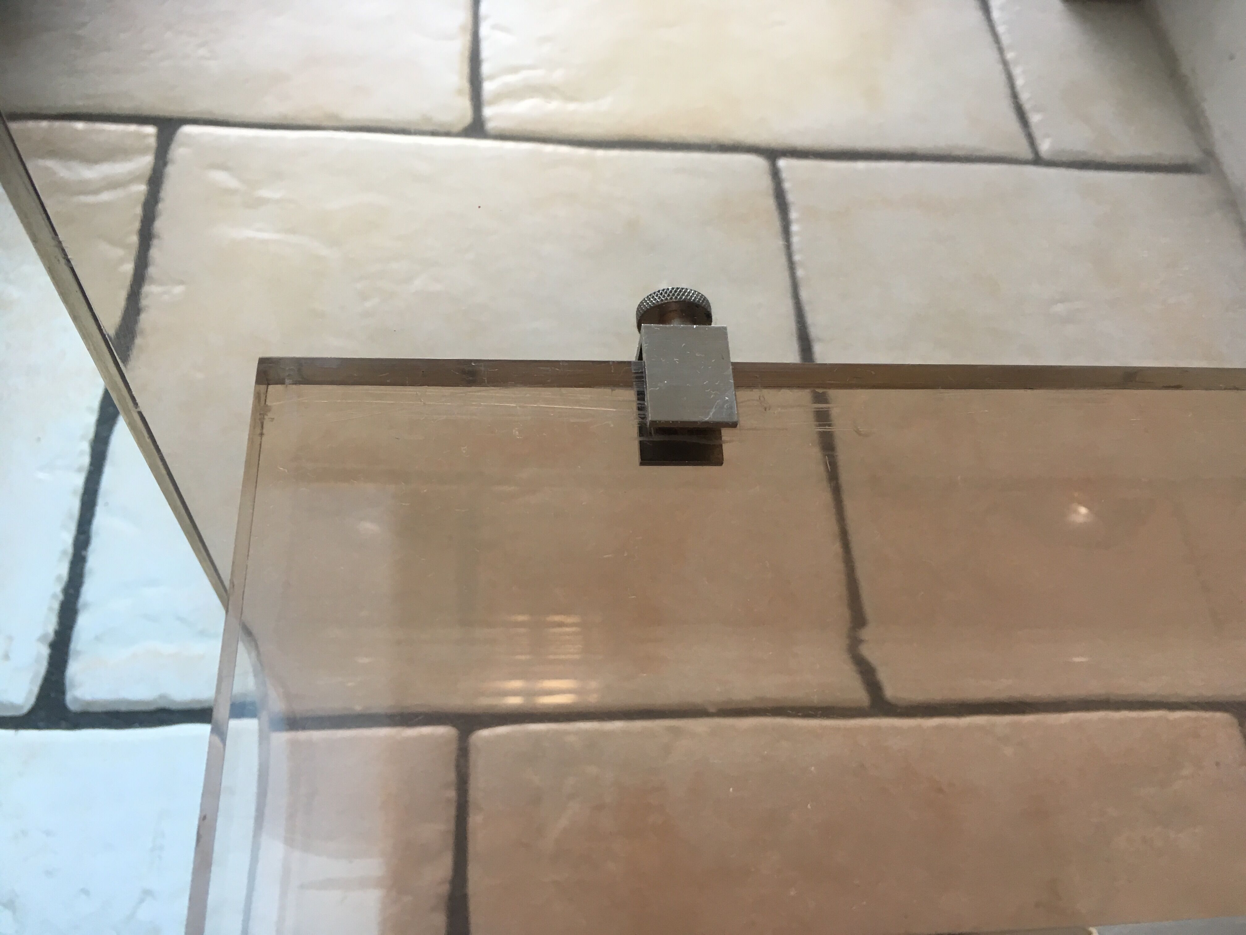 TV furniture or side table in violin smoked Plexiglas by Michel Dumas for Roche Bobois in 1970