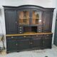 Large cabinet cabinet patina black buffet bookcase drawers