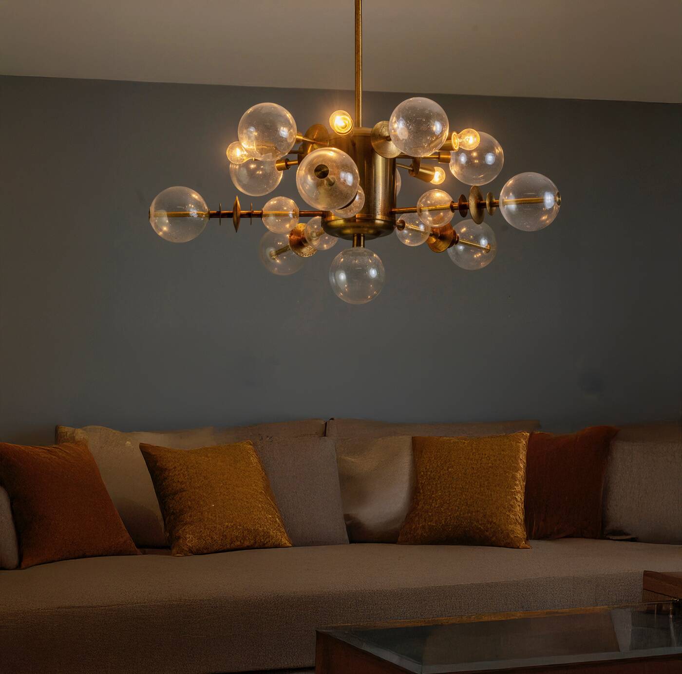 Space Age Brass Candlestick, 1970s, Czechoslovakia