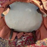 Pink velvet toad armchair