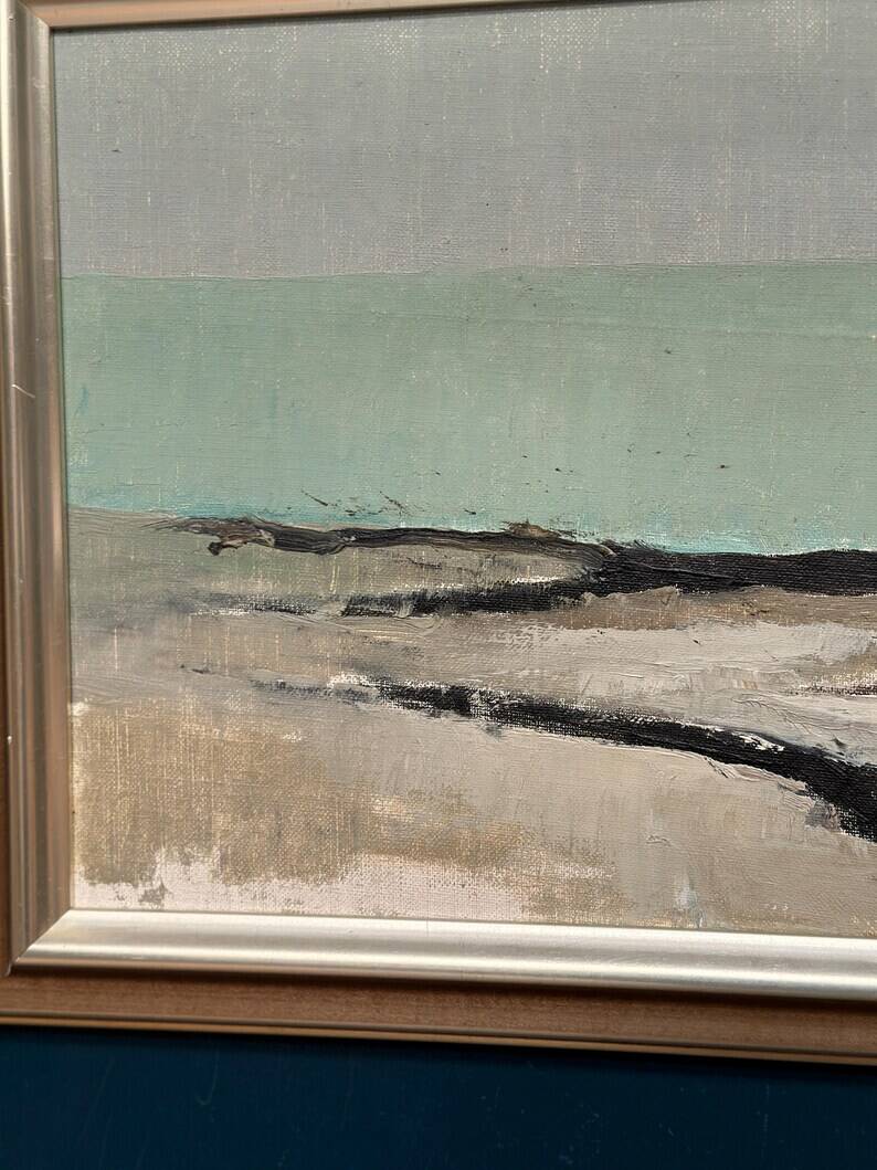 Large Original Swedish Oil on Canvas – 'Coastal Landscape' by Eric Cederberg (1897–1984) – Signed – vintage and framed – 36 × 87 cm (14.2 × 34.3 inches)
