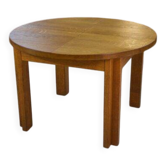 Table ronde en chêne massif par Maison Regain 1970’s