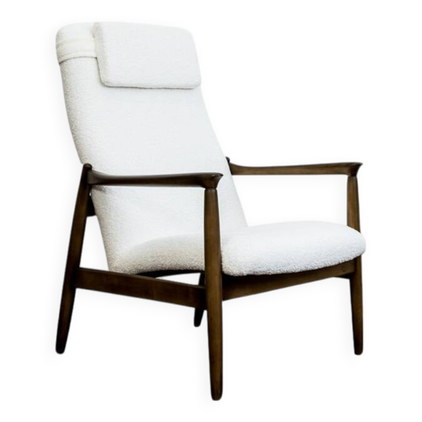 Fauteuil à dossier haut du milieu du siècle par Edmund Homa, GFM, Pologne, années 1960 — Beyit