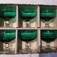 6 emerald green stemmed glasses