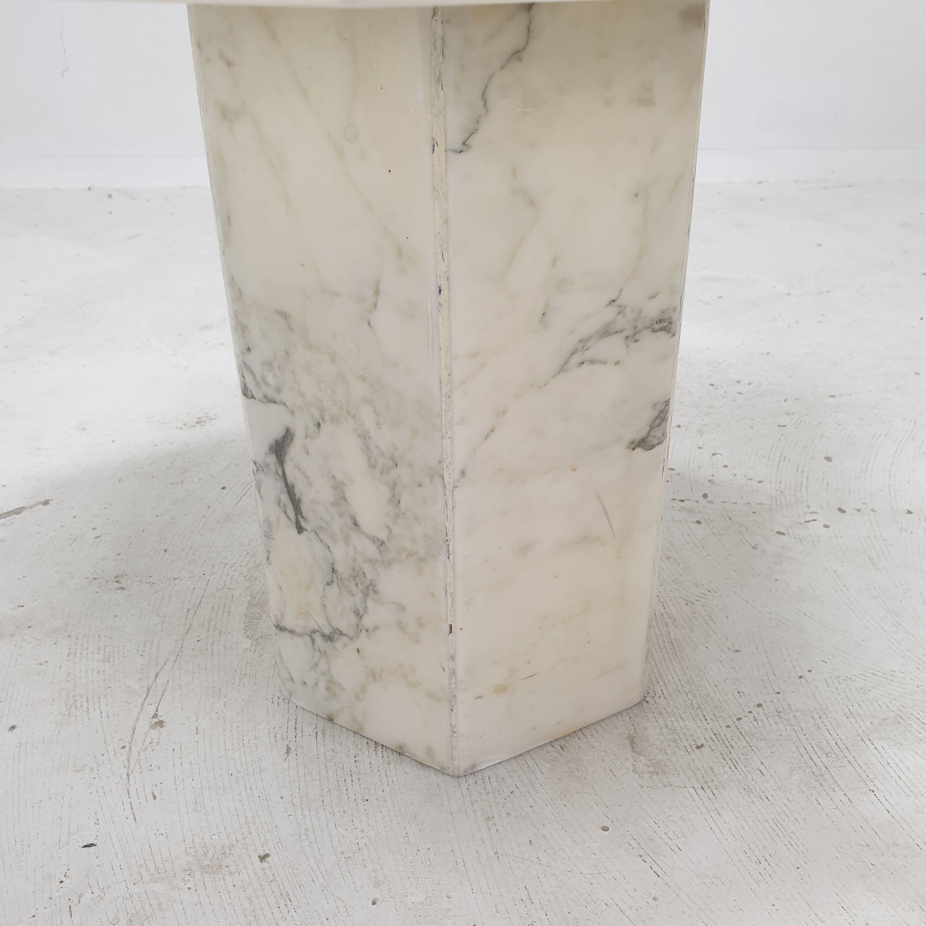 Set of 3 Italian Carrara Marble Side Tables, 1980s