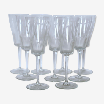Série de 9 verres en cristal fin antique époque Napoléon verre à vin bordeaux