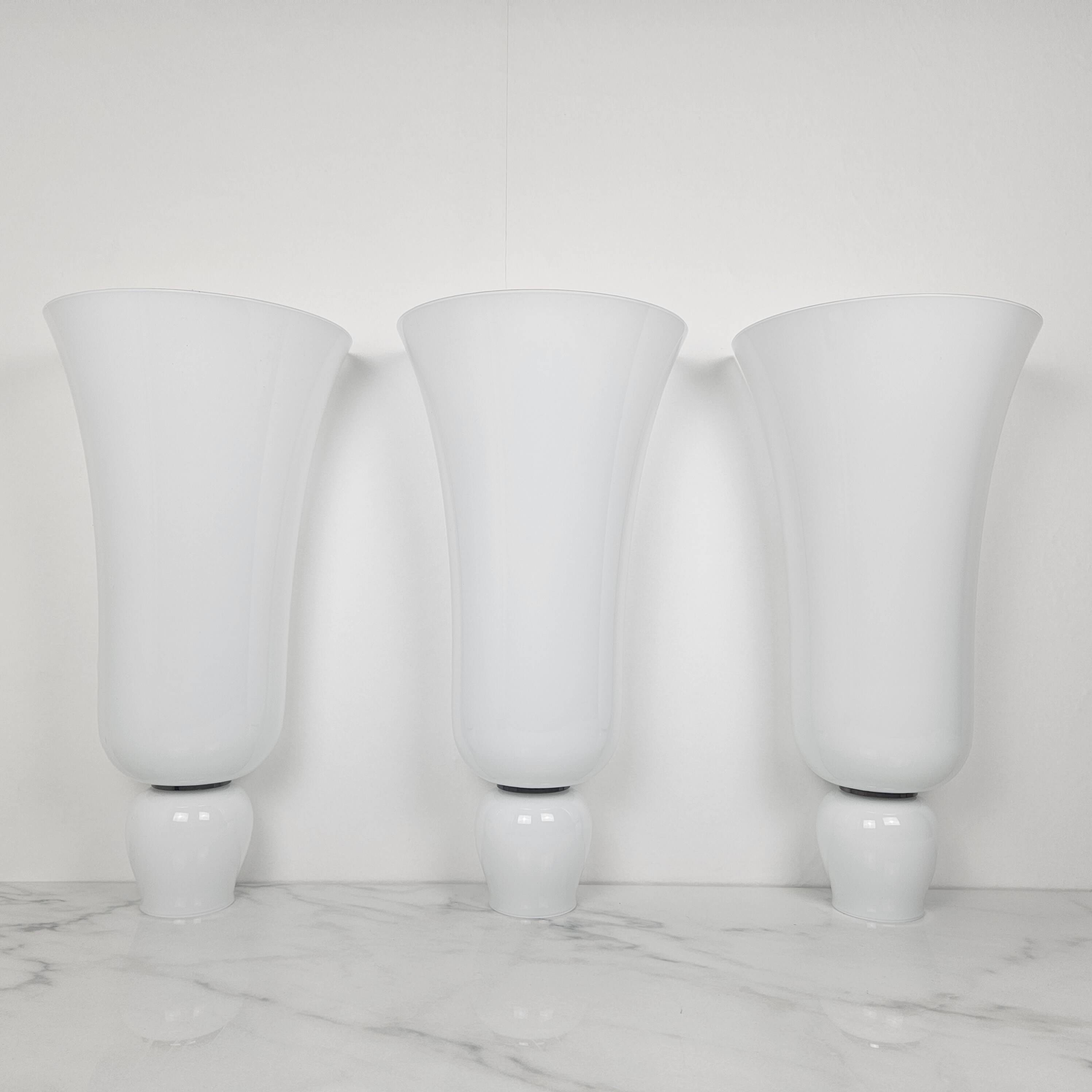 Anni Trenta Luce Chandelier by Venini in White Murano Glass