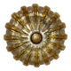 70s round ceiling light in pressed molded glass