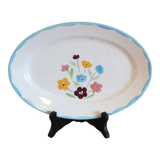 Plat ovale années 50 Salins modèle Jocelyne - fleurs