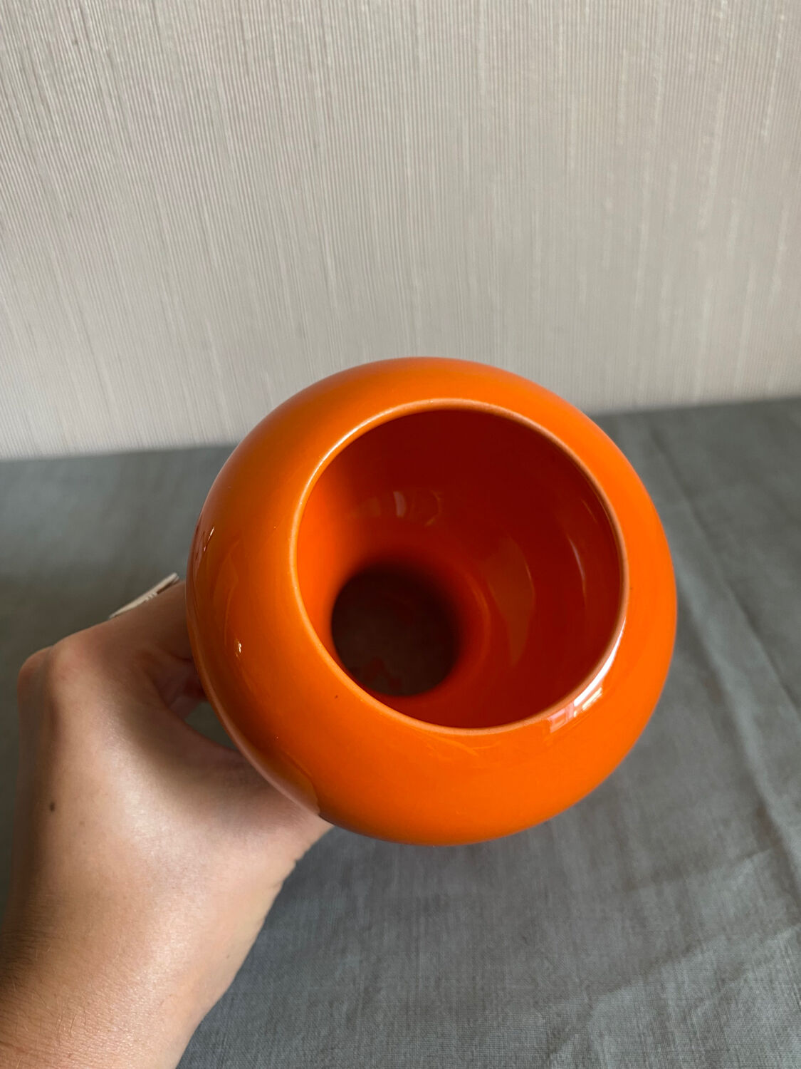 Orange ceramic vase, 1970s