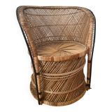 Fauteuil en osier vintage