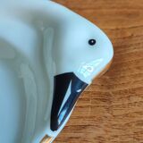 Vintage Porcelain Foie Gras Tray | Oval Duck/Swan Shaped Dish