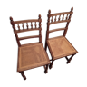 Paire de chaises cannées