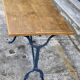 Table bistrot pieds fonte plateau bois massif