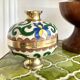 vase laiton émail cloisonné décor d'iris