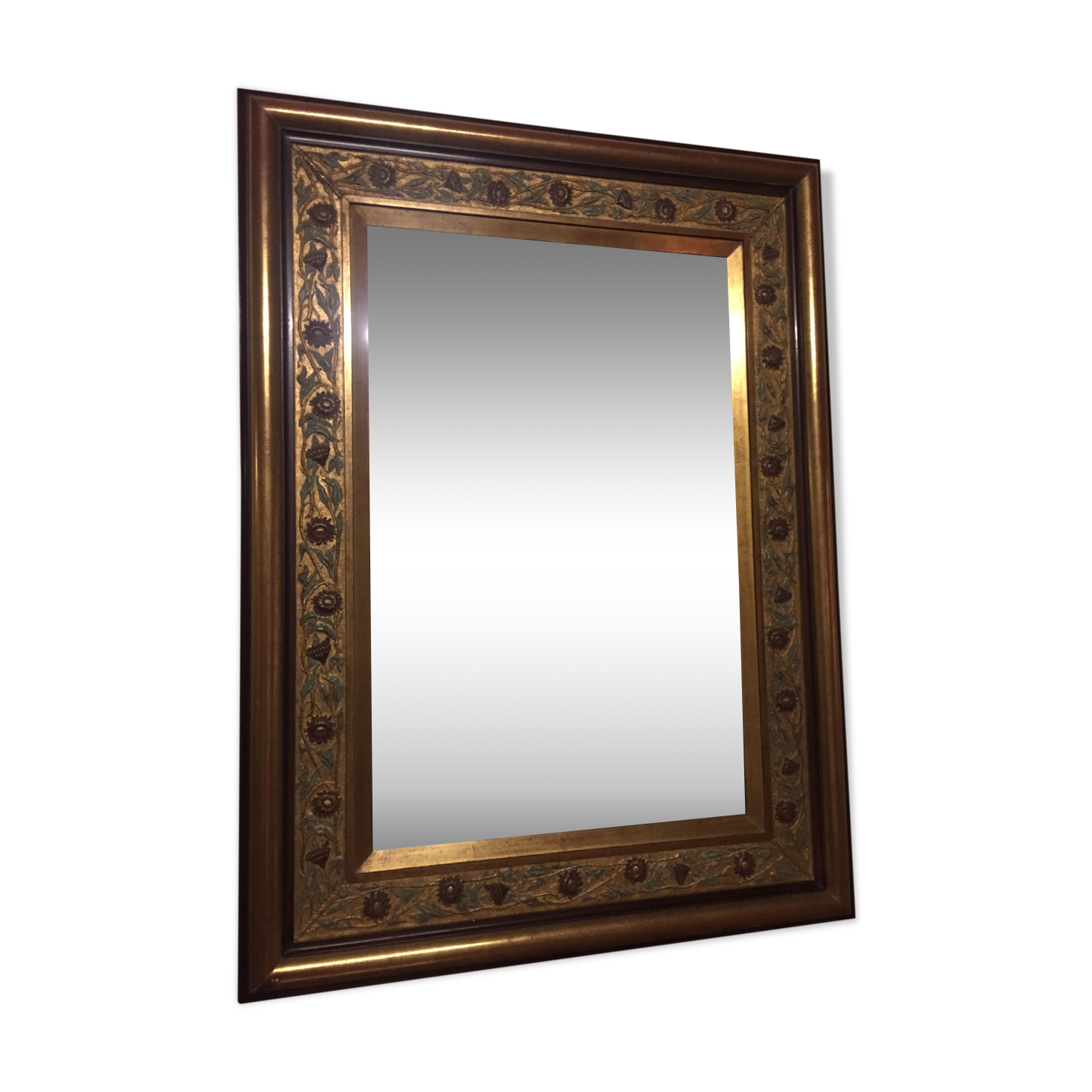 Golden polychrome mirror