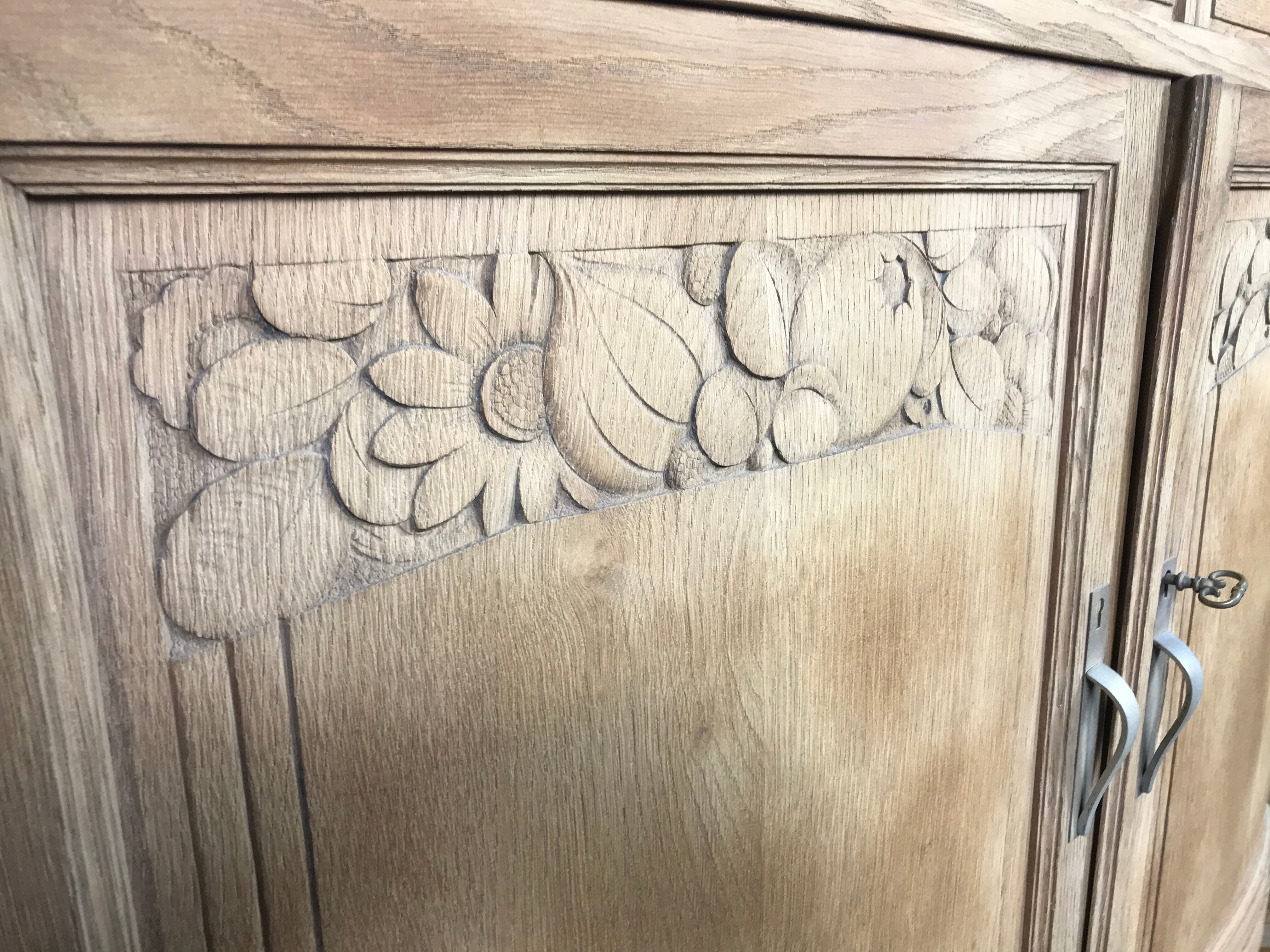 Art Deco oak buffet erased marble