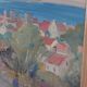 Original Swedish Oil on Panel – “Village Scene II” by E. R. Olsson – Signed