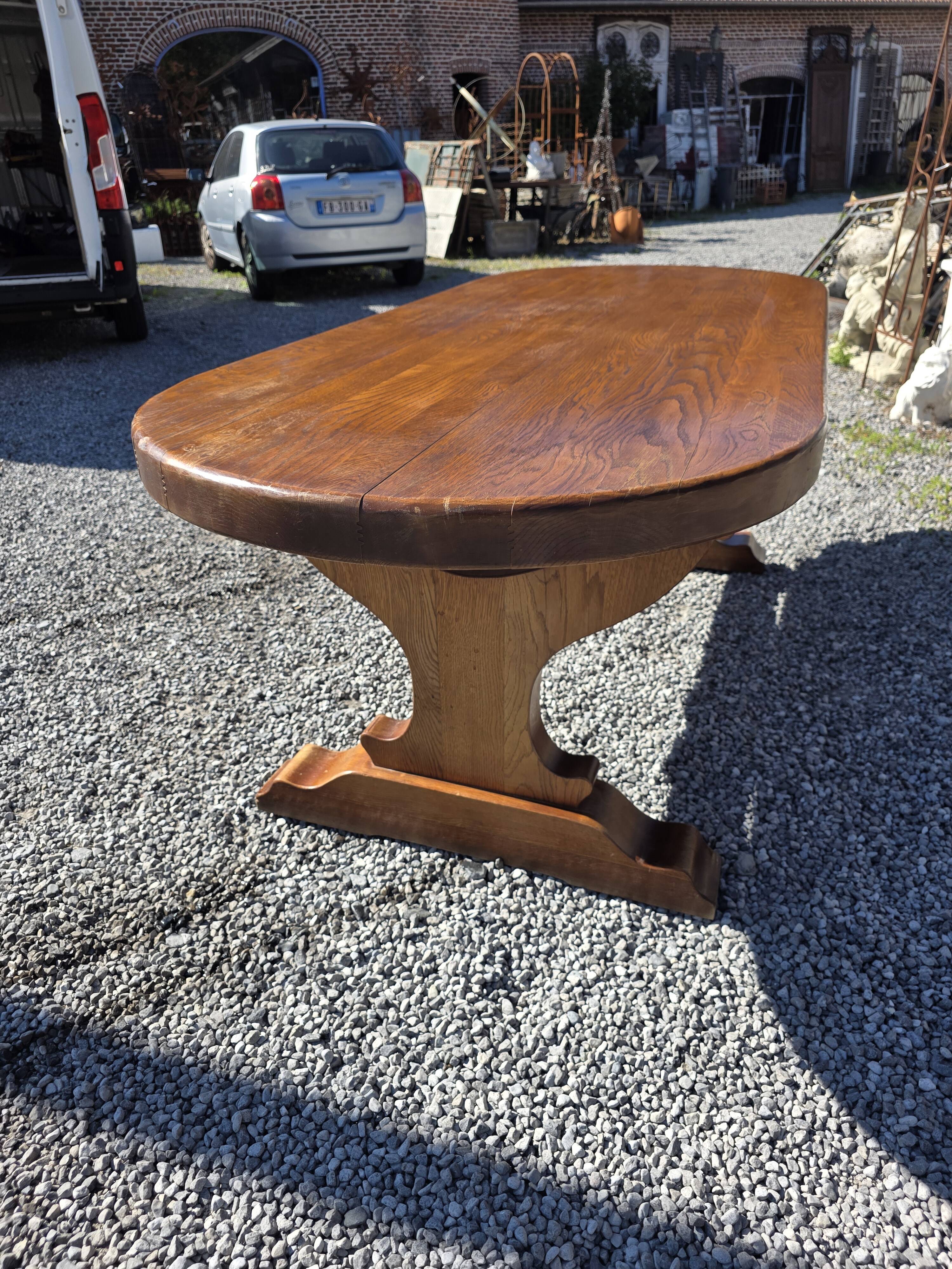 Solid oak farmhouse table, 220×90cm
